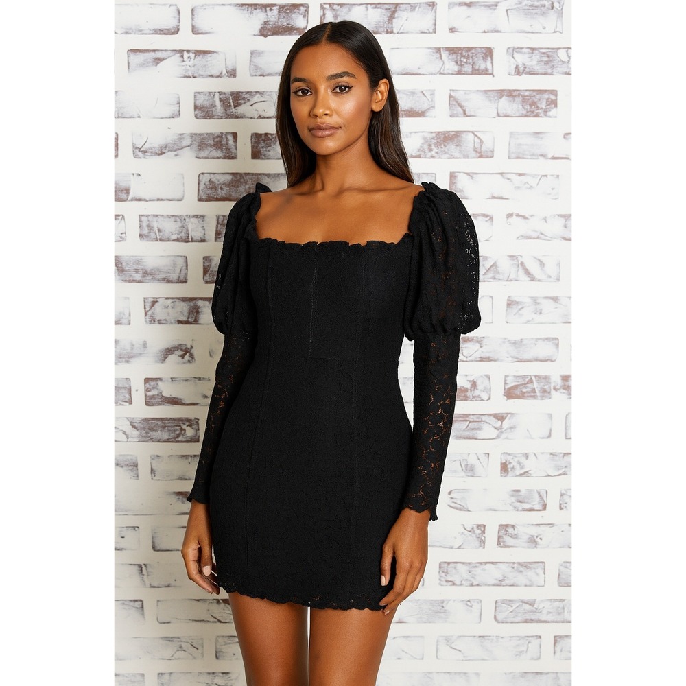 Luxxel Woman's Lace Mini Dress Size M Black‎ Dark Feminine Whimsygoth Party Glam